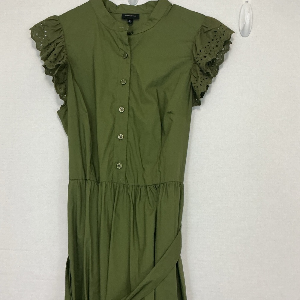 Green Ruffle Sleeve Dress Maxi Dress, Size Medium, from Target